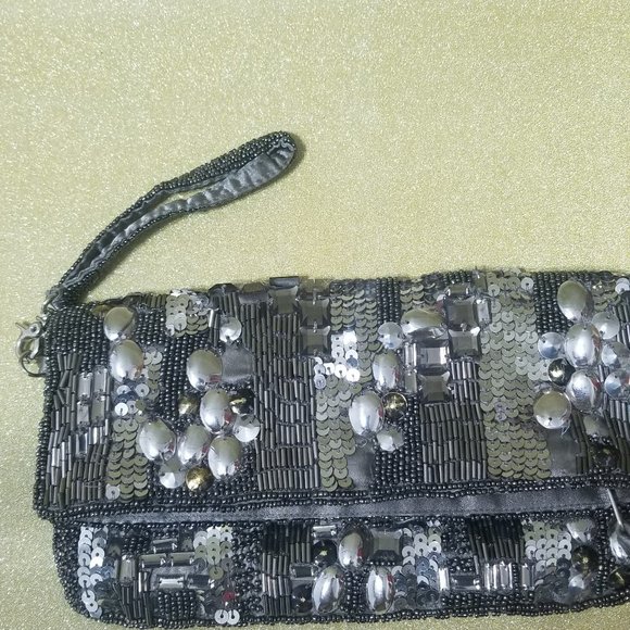 bebe Sequined Evening Wristlet - Picture 4 of 10